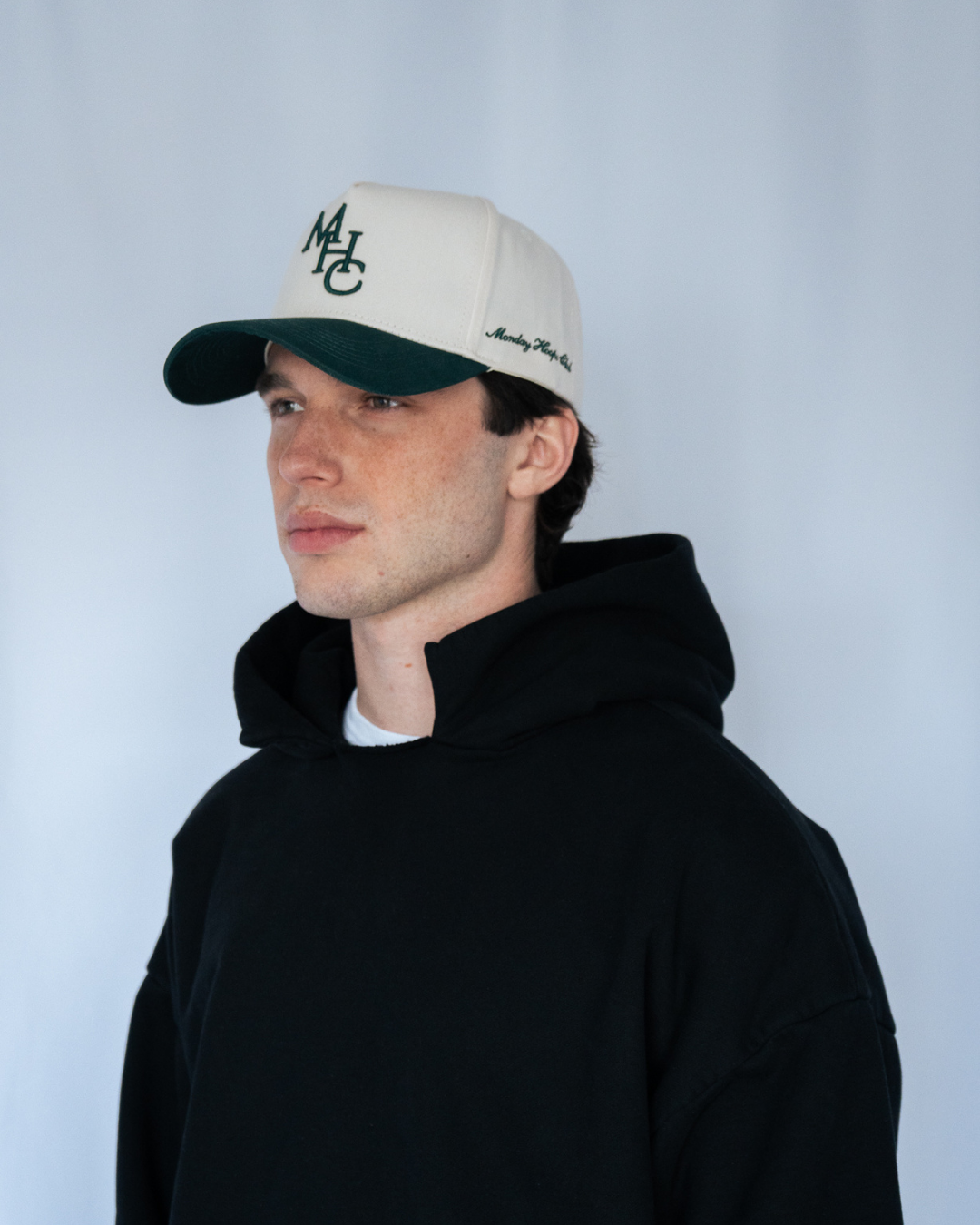 MHC Script Snapback | Cream & Vintage Green
