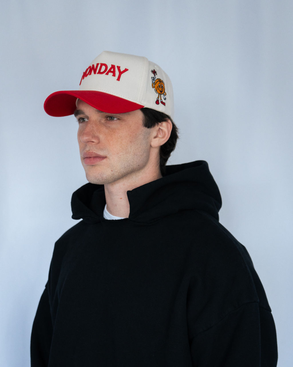 Monday Snapback | Cream & Red