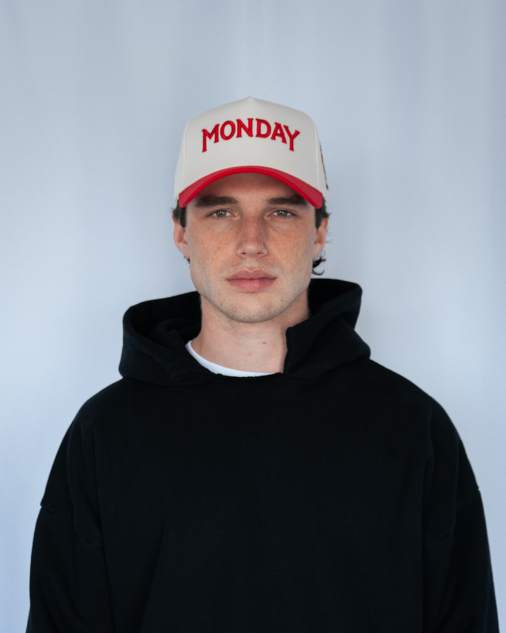 Monday Snapback | Cream & Red