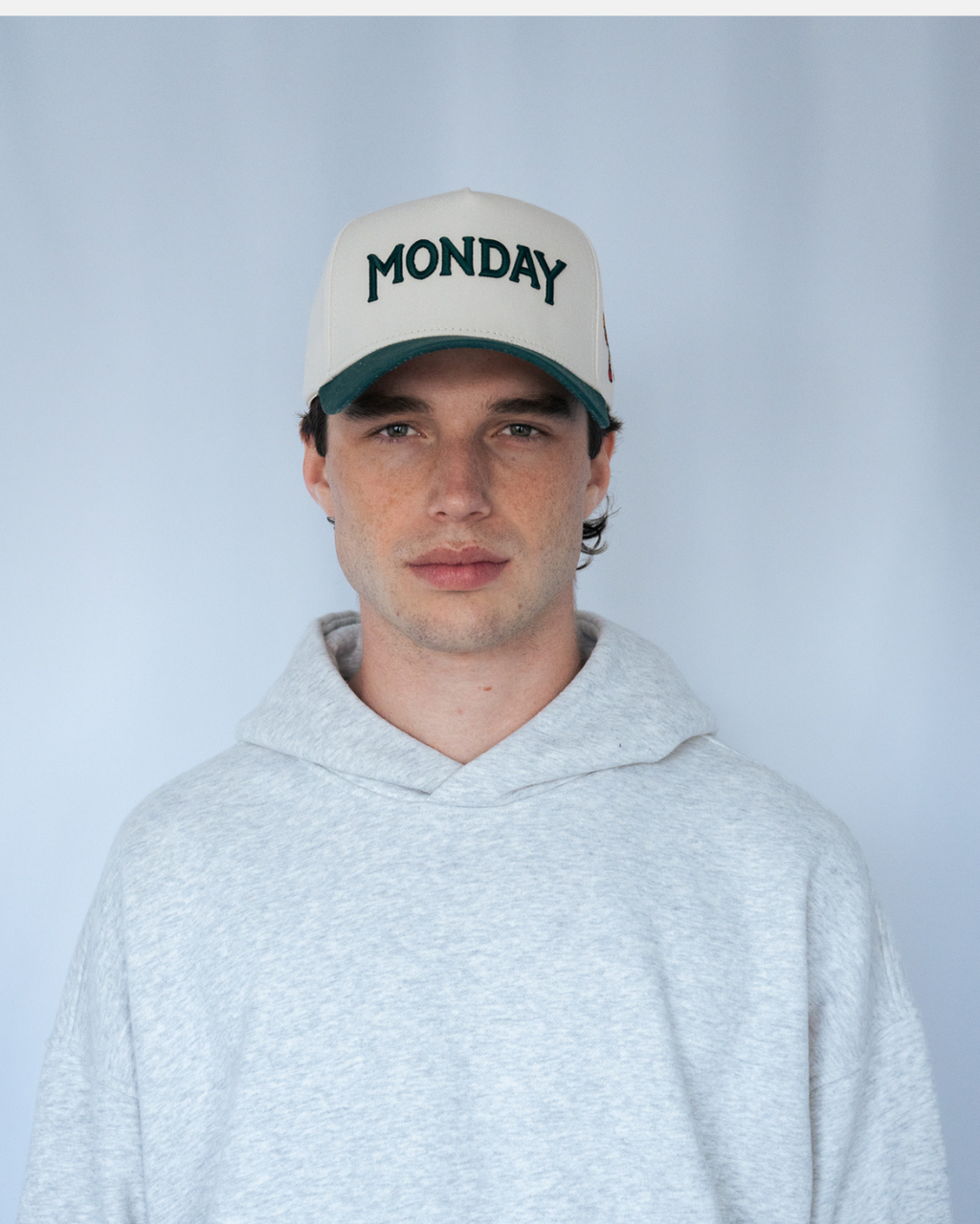 Monday Snapback | Cream & Vintage Green