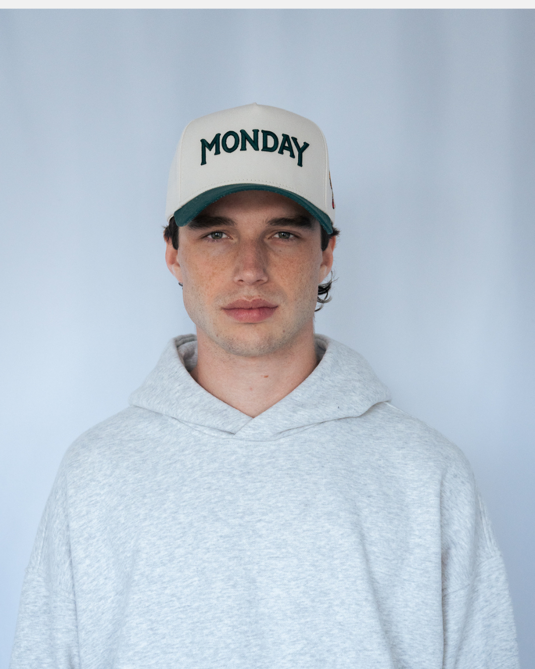 Monday Snapback | Cream & Vintage Green