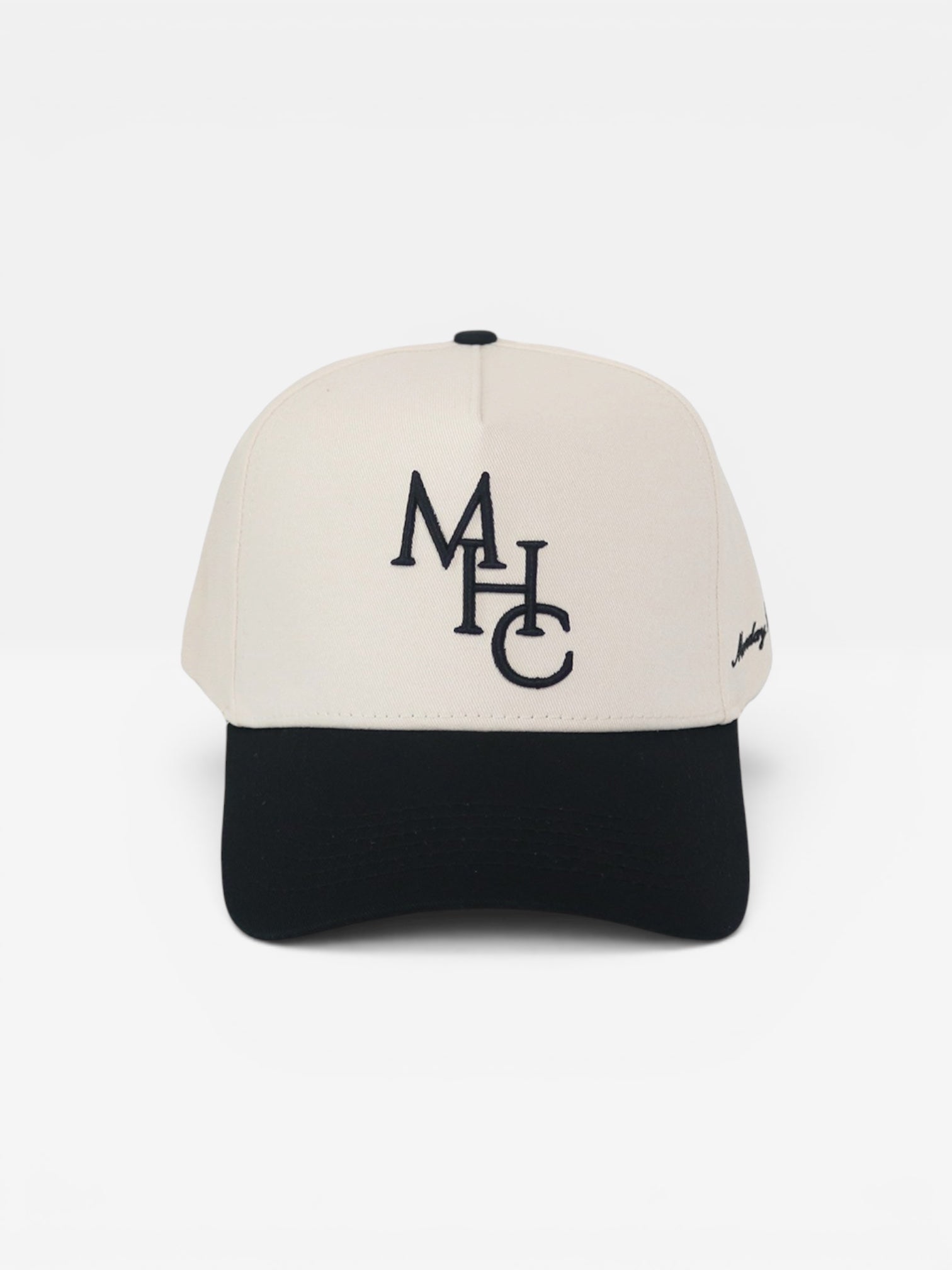 MHC Script Snapback | Cream & Black