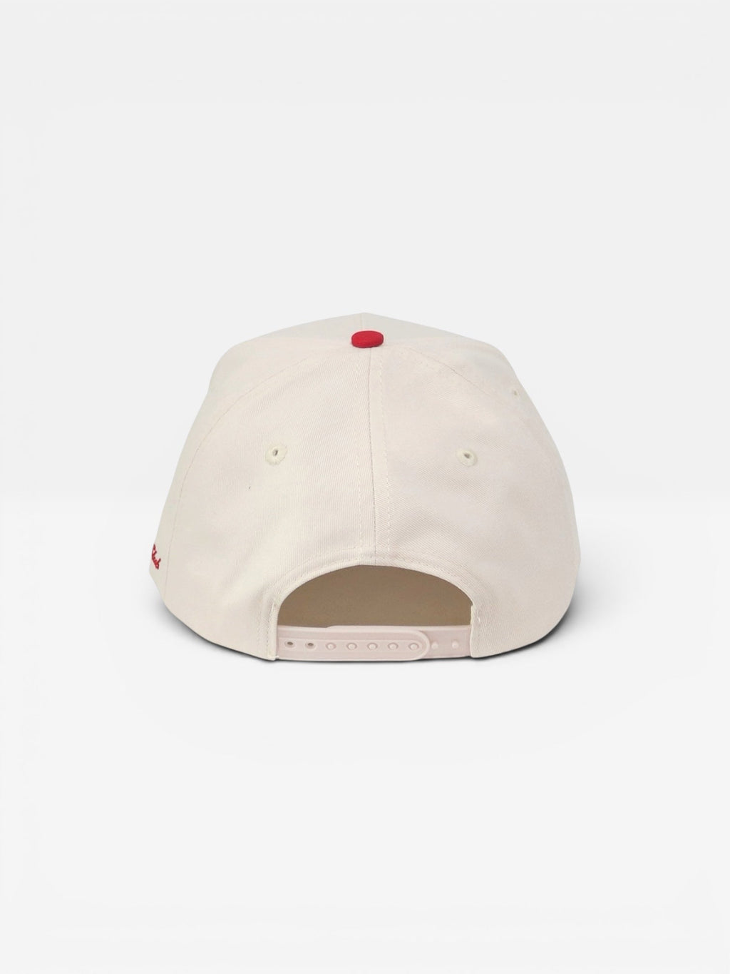 Monday Script Snapback | Cream & Red